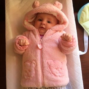 Baby girls faux fur bear coat